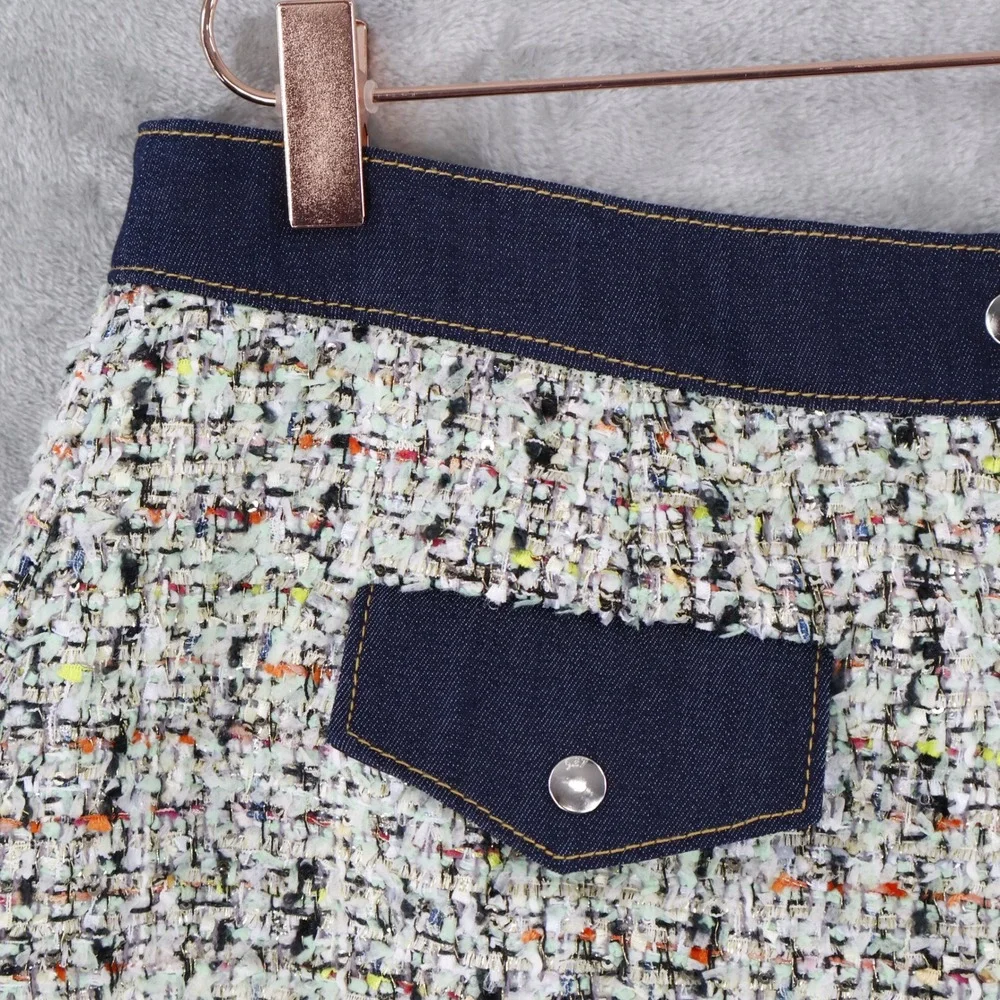 Cinq a Sept Anya Bouclé Zoe Tweed Shorts Womens 12 Multi Old Money Classic NWT